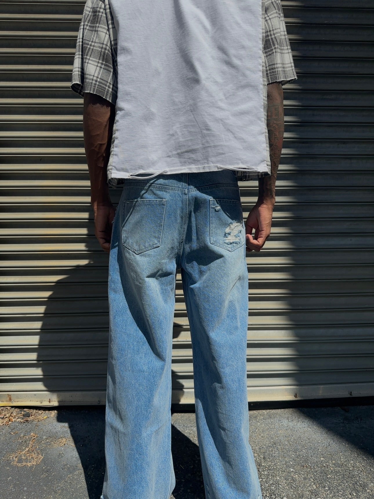 “Ice Blue” Wide Leg Denim