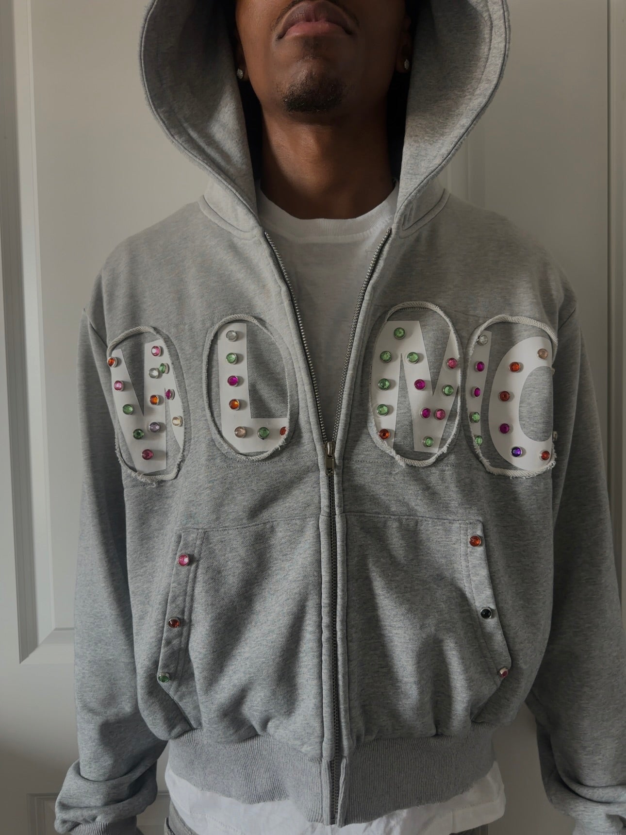 Ash Grey GemStone Zipup