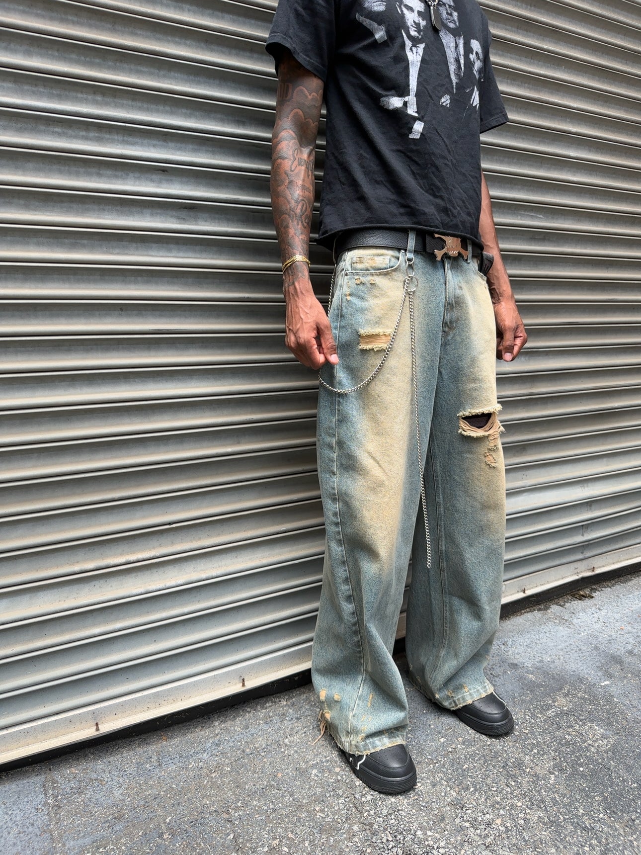 “Sandstone” Wide Leg Denim