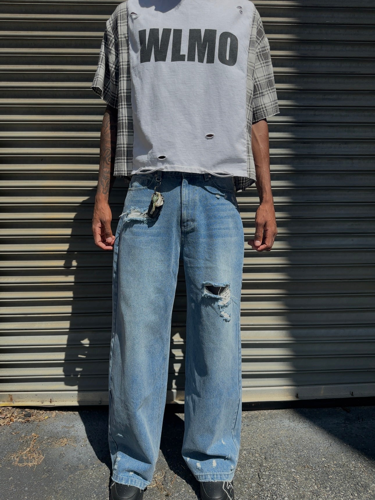 “Ice Blue” Wide Leg Denim