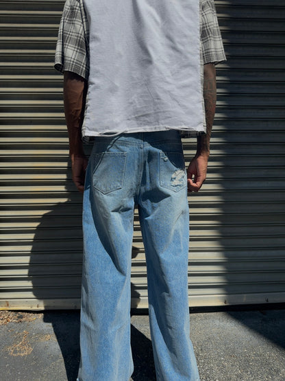 “Ice Blue” Wide Leg Denim