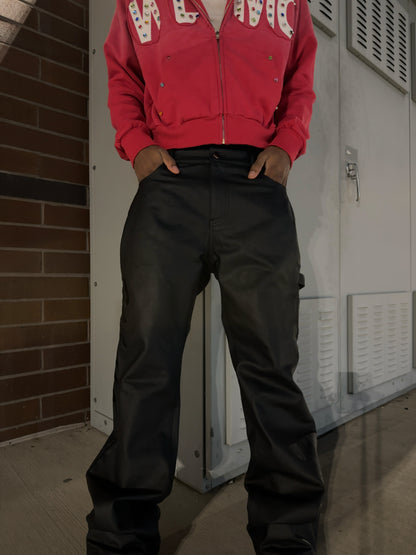 “Onxy” Leather Waxed Denim