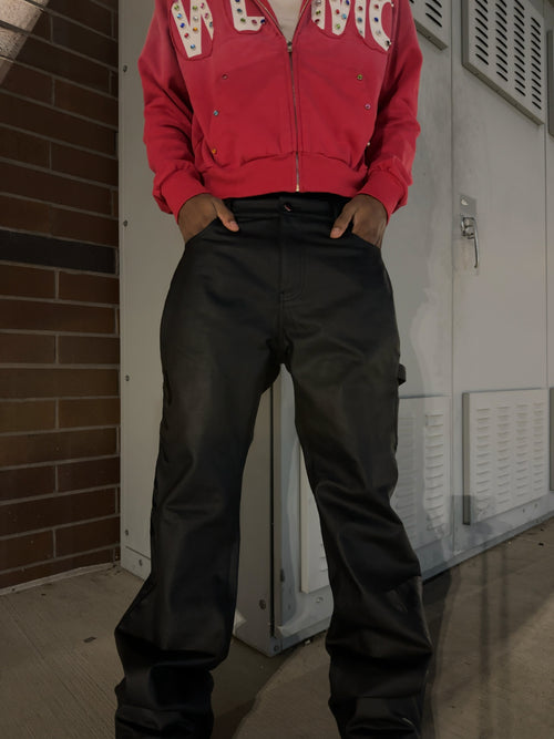 “ONYX” WAXED LEATHER DENIM