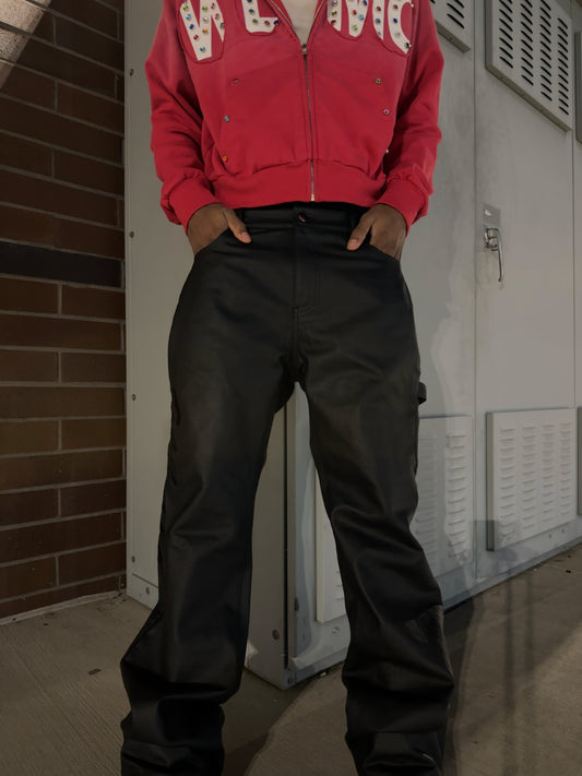 “Onxy” Leather Waxed Denim