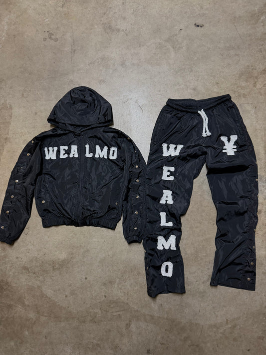 Black Windbreaker Set