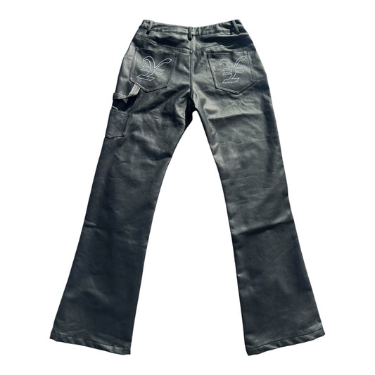 “ONYX” WAXED LEATHER DENIM